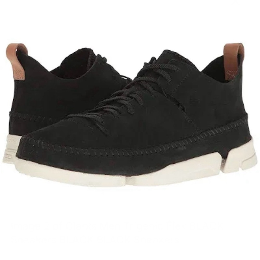 Clarks Originals Trigenic Flex Black Leather Sneakers Men’s Size 12 Nubuck Shoes